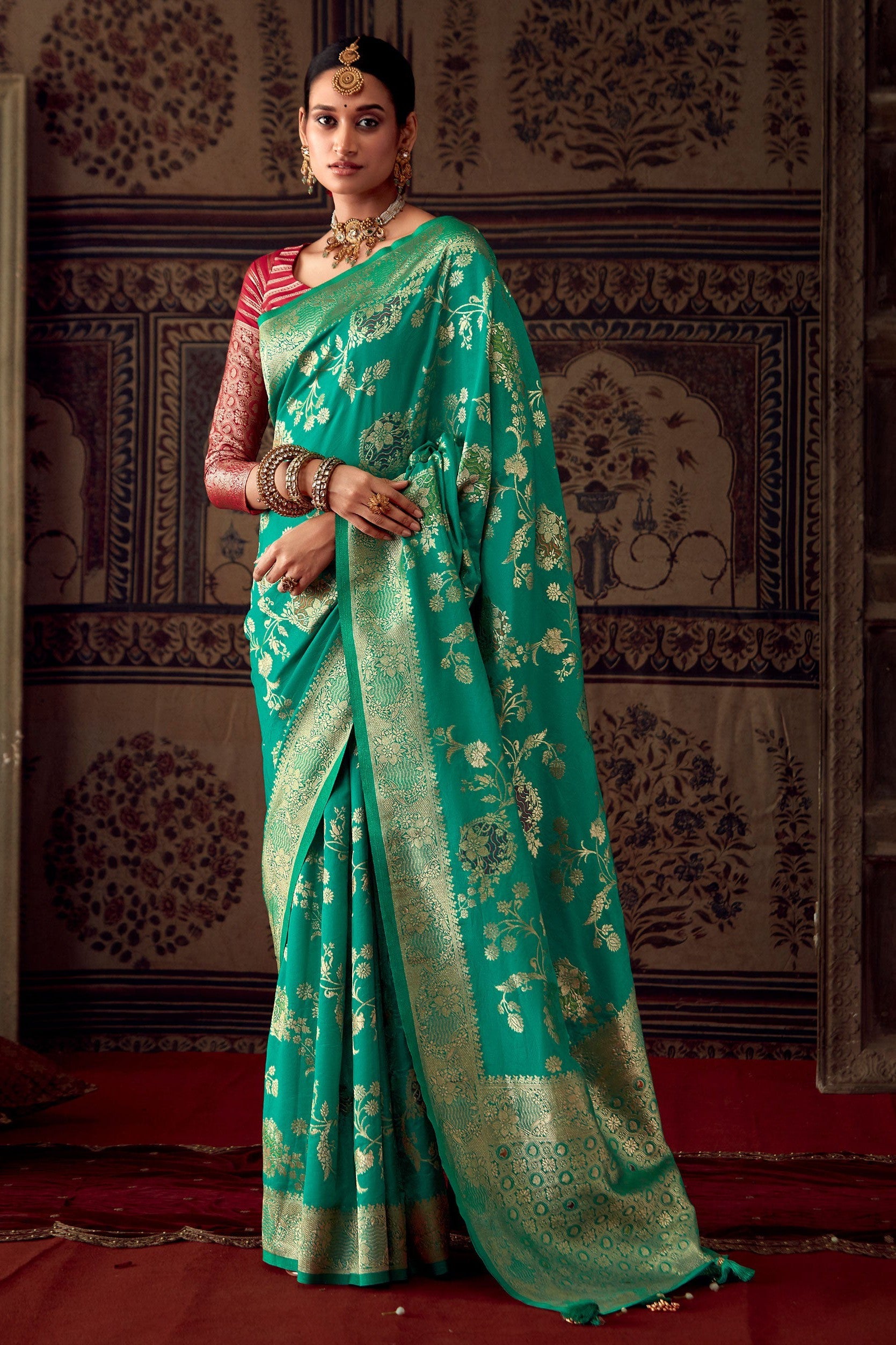 Blue-Green-Banarasi-Saree_1486